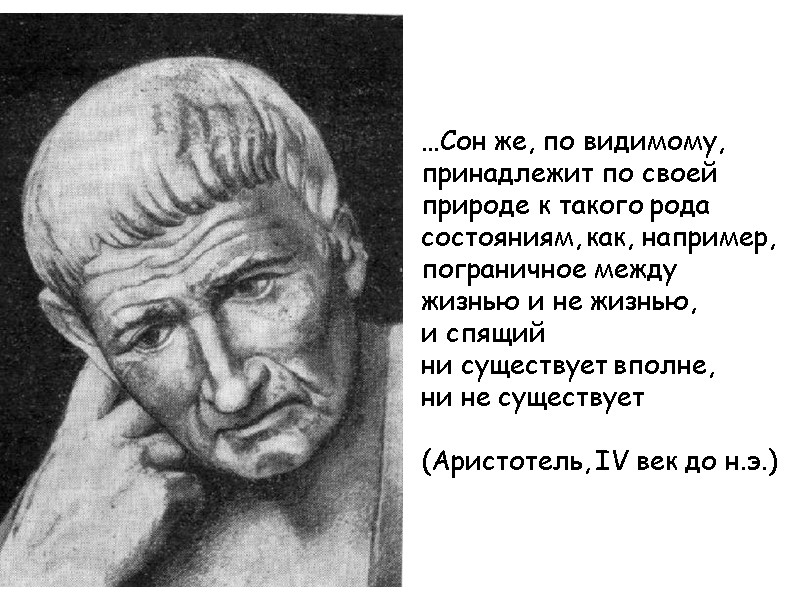 …Сон же, по видимому, принадлежит по своей природе к такого рода состояниям, как, например,
